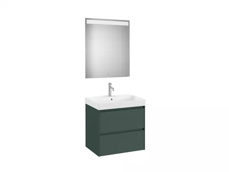 Package (Bathroom Furniture with Double Drawer, Sink and LED Mirror)